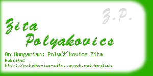 zita polyakovics business card